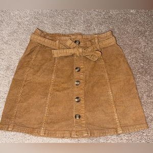 American Eagle Corduroy Button Down Skirt w/ Removable Belt - Super Stretch